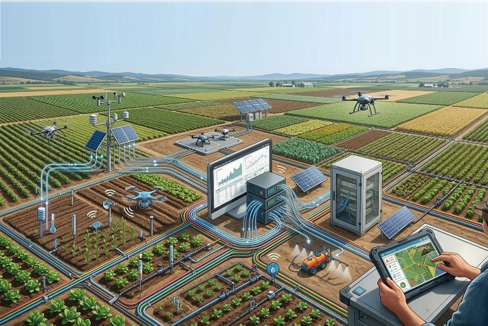 Soluzioni Internet of Things per smart agriculture e smart manufacturing con monitoraggio sensori e automazione processi